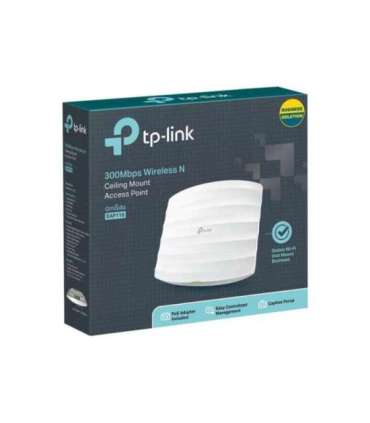 TP-LINK Access Point EAP110 802.11n 2.4GHz 300 Mbit/s 10/100 Mbit/s Ethernet LAN (RJ-45) ports 1 MU-MiMO
