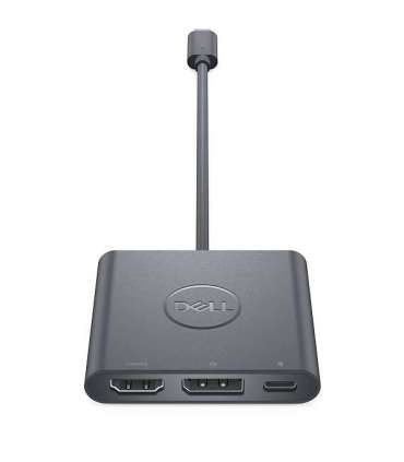 Dell Adapter USB-C to HDMI/DP with Power Pass-Through Black USB-C Male HDMI Female USB Female USB-C (power