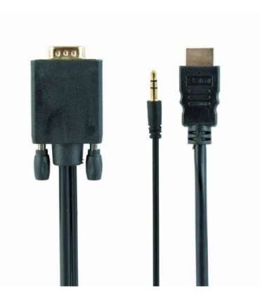 Cablexpert HDMI to VGA and  Audio Adapter Cable, Single Port, 1.8m, Black Cablexpert