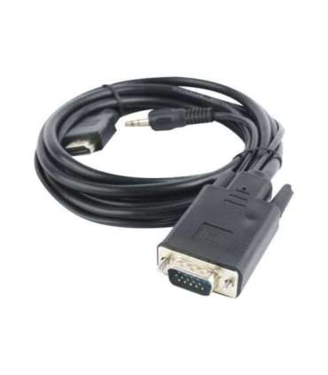 Cablexpert HDMI to VGA and  Audio Adapter Cable, Single Port, 1.8m, Black Cablexpert