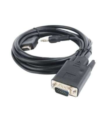 Cablexpert HDMI to VGA and  Audio Adapter Cable, Single Port, 1.8m, Black Cablexpert
