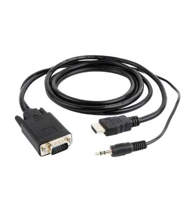 Cablexpert HDMI to VGA and  Audio Adapter Cable, Single Port, 1.8m, Black Cablexpert