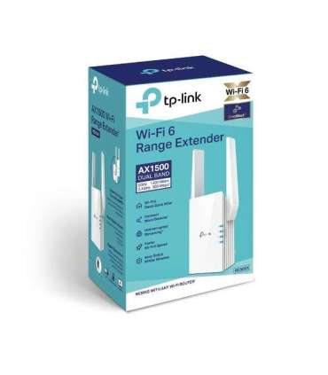 TP-LINK Extender RE505X 802.11ax 2.4GHz/5GHz 300+1200 Mbit/s 10/100/1000 Mbit/s Ethernet LAN (RJ-45) ports