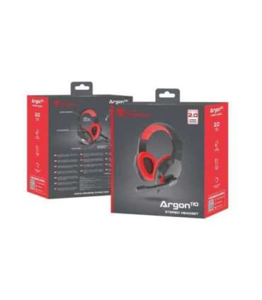 GENESIS ARGON 110 Gaming Headset, On-Ear, Wired, Microphone, Black/Red Genesis ARGON 110 Wired On-Ear