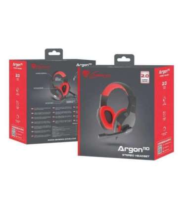 GENESIS ARGON 110 Gaming Headset, On-Ear, Wired, Microphone, Black/Red Genesis ARGON 110 Wired On-Ear