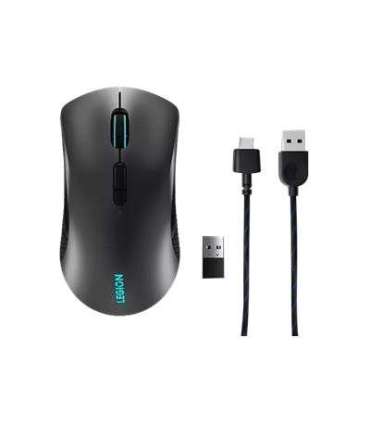 Lenovo Wireless Gaming Mouse Legion M600 Optical Mouse 2.4 GHz, Bluetooth or Wired by USB 2.0 Black 1