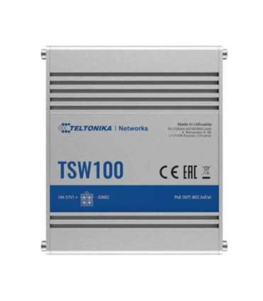 Teltonika Industiral POE+ Swith TSW100 Unmanaged Desktop Gigabit Ethernet (copper) ports quantity 5 Power