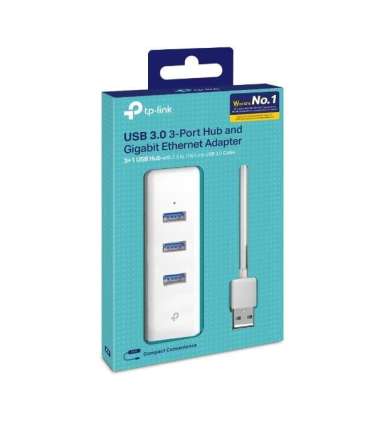 TP-LINK UE330 USB 3.0 3-Port Hub & Gigabit Ethernet Adapter 2 in 1 USB Adapter
