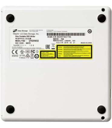 H.L Data Storage Ultra Slim Portable DVD-Writer GP60NW60 Interface USB 2.0 DVD±R/RW CD read speed 24 x CD