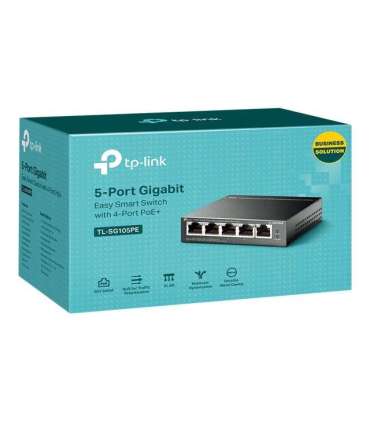 TP-LINK Switch TL-SG105PE Unmanaged Desktop PoE+ ports quantity 4 Power supply type External