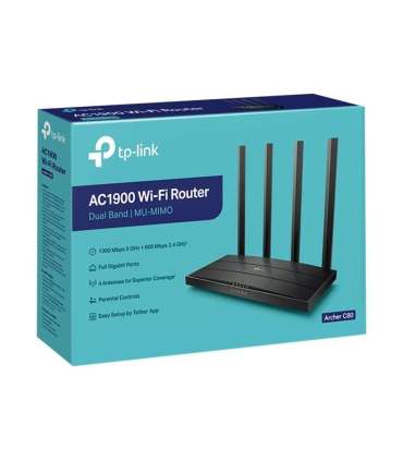 AC1900 Wireless MU-MIMO Wi-Fi 5 Router Archer C80 802.11ac 1300+600 Mbit/s 10/100/1000 Mbit/s Ethernet LAN