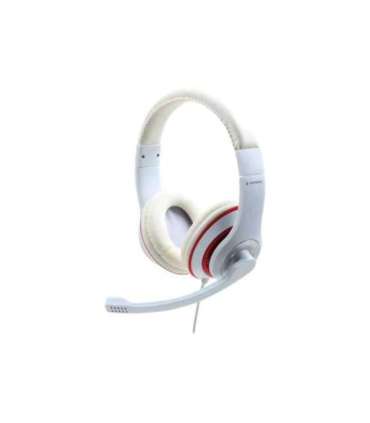 Gembird Stereo Headset MHS 03 WTRD 3.5 mm White with Red Ring Headset