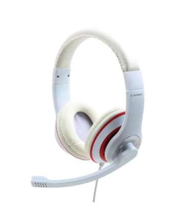 Gembird Stereo Headset MHS 03 WTRD 3.5 mm White with Red Ring Headset