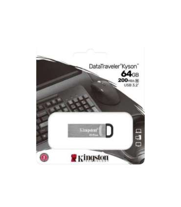 Kingston USB Flash Drive DataTraveler Kyson 64 GB USB 3.2 Gen 1 Black/Grey