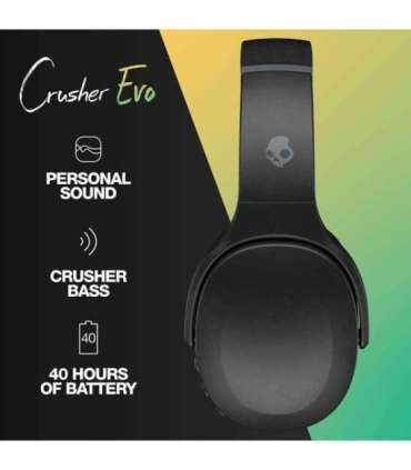 Skullcandy Wireless Headphones Crusher Evo Wireless Over-ear Microphone Wireless True Black