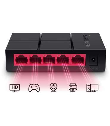 Mercusys Switch MS105G Unmanaged Desktop Power supply type External