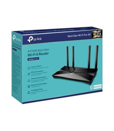 AX1500 Wi-Fi 6 Router Archer AX10 802.11ax 1201+300 Mbit/s 10/100/1000 Mbit/s Ethernet LAN (RJ-45) ports 4 |