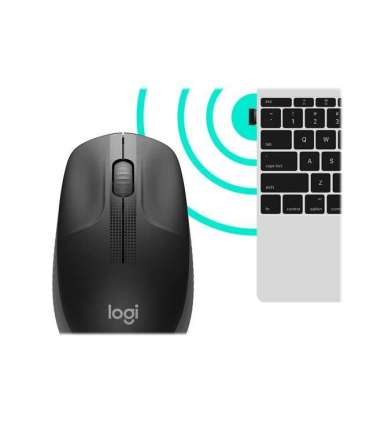 Logitech Full size Mouse M190 Wireless USB Charcoal