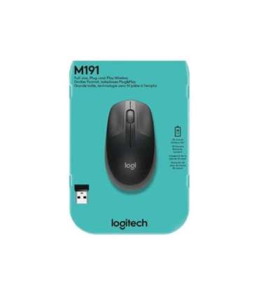 Logitech Full size Mouse M190 Wireless USB Charcoal