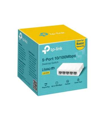 TP-LINK 5-Port 10/100Mbps Desktop Network Switch LS1005 Unmanaged Desktop Power supply type External