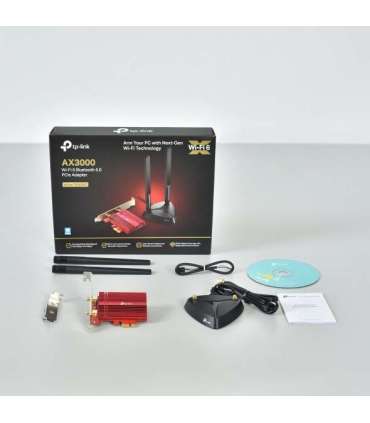 TP-LINK TX3000E AX3000 Wi-Fi 6 Bluetooth 5.0 PCIe Adapter 2.4GHz/5GHz Antenna type 2xHigh-Gain External Antennas