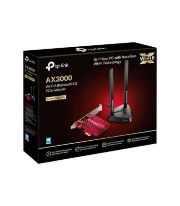 TP-LINK TX3000E AX3000 Wi-Fi 6 Bluetooth 5.0 PCIe Adapter 2.4GHz/5GHz Antenna type 2xHigh-Gain External Antennas