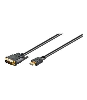 Goobay DVI-D/HDMI cable, gold-plated 51580 DVI-D male Single-Link (18+1 pin) HDMI male (type A) HDMI to DVI-D
