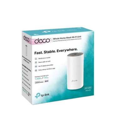 Whole Home Mesh Wi-Fi System Deco E4 (1-pack) 802.11ac 867+300 Mbit/s 10/100 Mbit/s Ethernet LAN (RJ-45) ports