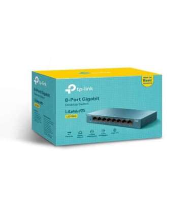 TP-LINK 8-Port 10/100/1000Mbps Desktop Network Switch LS108G Unmanaged Desktop Power supply type External