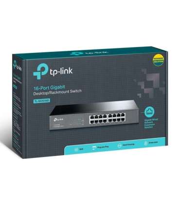 TP-LINK 16-Port Gigabit Switch TL-SG1016D Unmanaged Desktop/Rackmountable