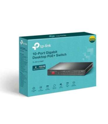 TP-LINK 10-Port Gigabit Easy Smart Switch with 8-Port PoE+ TL-SG1210MP Unmanaged Desktop Power supply type