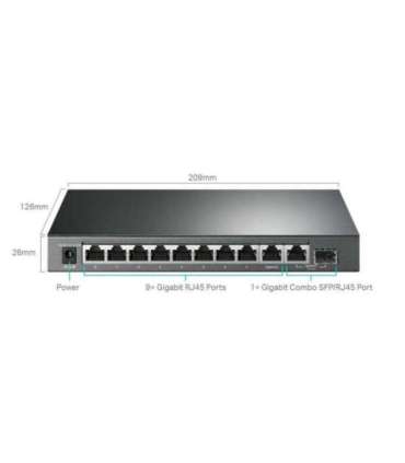 TP-LINK 10-Port Gigabit Easy Smart Switch with 8-Port PoE+ TL-SG1210MPE Web managed Desktop Power supply type