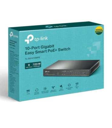 TP-LINK 10-Port Gigabit Easy Smart Switch with 8-Port PoE+ TL-SG1210MPE Web managed Desktop Power supply type