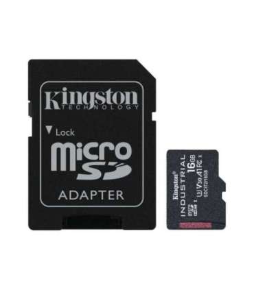 Kingston UHS-I 16 GB microSDHC/SDXC Industrial Card Flash memory class Class 10, UHS-I, U3, V30, A1 SD Adapter