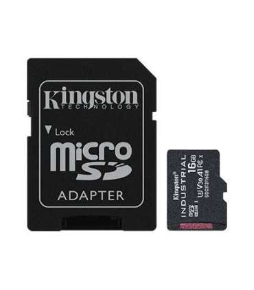 Kingston UHS-I 16 GB microSDHC/SDXC Industrial Card Flash memory class Class 10, UHS-I, U3, V30, A1 SD Adapter