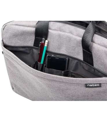 Natec Laptop Bag, Mustela, 15.6", Grey Natec Mustela Fits up to size 15.6 " Toploading laptop case Grey |