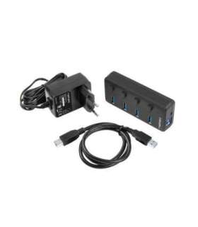 Natec USB 3.0 HUB, Mantis 2, 4-Port, On/Off with AC Adapter Natec 4 Port Hub With USB 3.0 Mantis NHU-1557 Black