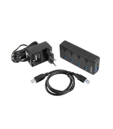 Natec USB 3.0 HUB, Mantis 2, 4-Port, On/Off with AC Adapter Natec 4 Port Hub With USB 3.0 Mantis NHU-1557 Black