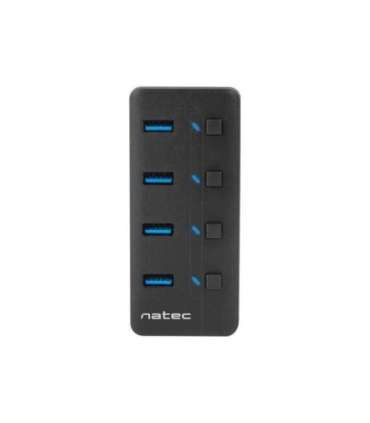 Natec USB 3.0 HUB, Mantis 2, 4-Port, On/Off with AC Adapter Natec 4 Port Hub With USB 3.0 Mantis NHU-1557 Black