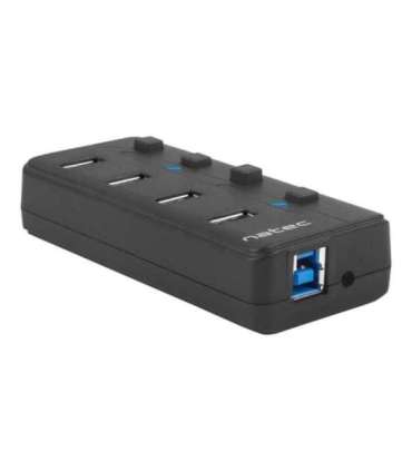 Natec USB 3.0 HUB, Mantis 2, 4-Port, On/Off with AC Adapter Natec 4 Port Hub With USB 3.0 Mantis NHU-1557 Black