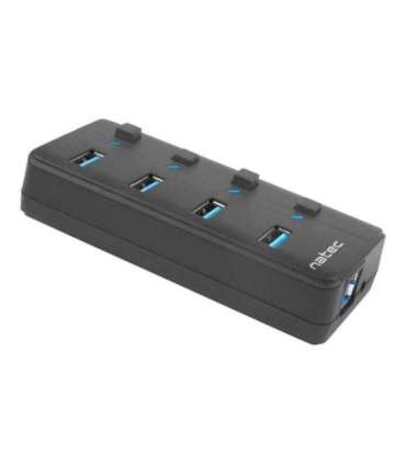 Natec USB 3.0 HUB, Mantis 2, 4-Port, On/Off with AC Adapter Natec 4 Port Hub With USB 3.0 Mantis NHU-1557 Black