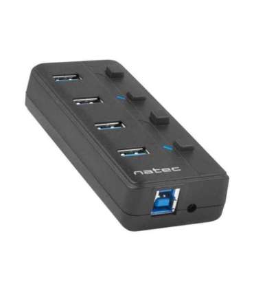 Natec USB 3.0 HUB, Mantis 2, 4-Port, On/Off with AC Adapter Natec 4 Port Hub With USB 3.0 Mantis NHU-1557 Black