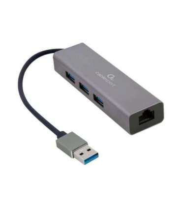 Cablexpert USB AM Gigabit network adapter with 3-port USB 3.0 hub A-AMU3-LAN-01
