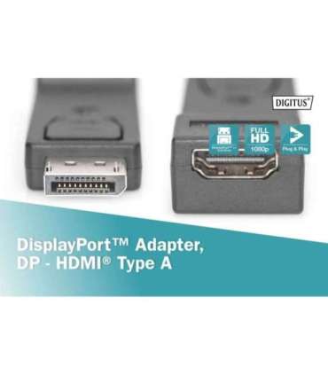 Digitus DisplayPort to HDMI adapter AK-340602-000-S HDMI DisplayPort DP to HDMI