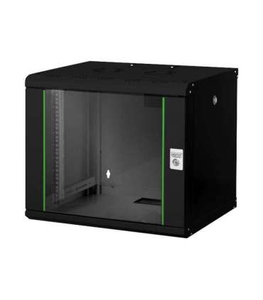 Digitus Wall Mounting Cabinet DN-19 09-U-SW Black IP protection class: IP20 Front door: Glass door, single