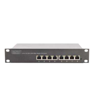 Digitus 8-port Gigabit Ethernet PoE switch DN-95317 Unmanaged Rackmountable Power supply type Internal