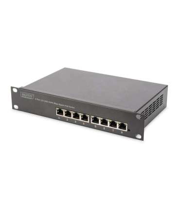 Digitus 8-port Gigabit Ethernet PoE switch DN-95317 Unmanaged Rackmountable Power supply type Internal