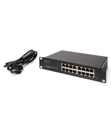 Digitus 16-port Gigabit Ethernet Switch DN-80115 Unmanaged Rackmountable Power supply type Internal