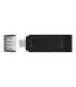 Kingston USB Flash Drive DataTraveler 70 128 GB USB 3.2 Gen 1 Type-C Black