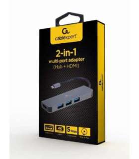 Cablexpert USB Type-C 2-in-1 multi-port adapter (Hub + HDMI) A-CM-COMBO2-01 USB Type-C